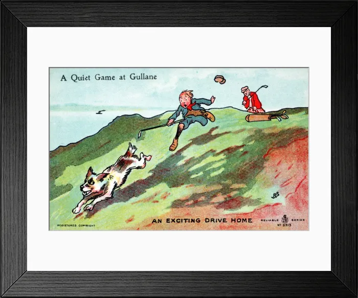 Framed Print : Postcard with golfing theme, c1900s-c1910s Framed Print : Postcard with golfing theme, c1900s-c1910s
