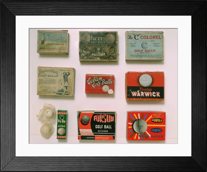 Framed Print : Various golf ball boxes, early 20th century Framed Print : Various golf ball boxes, early 20th century