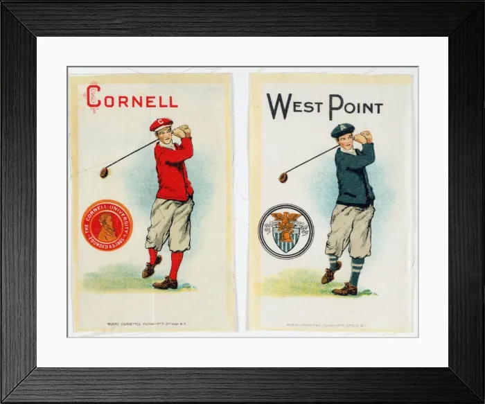 Framed Print : Cigarette cards for Cornell and West Point universities, American, c1900 Framed Print : Cigarette cards for Cornell and West Point universities, American, c1900