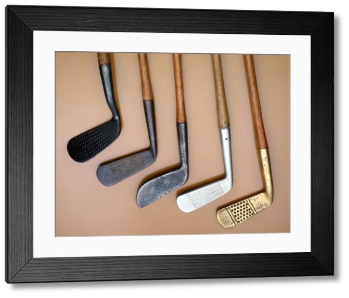 Framed Print : Early iron golf clubs Framed Print : Early iron golf clubs