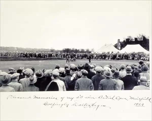 Photograph signed by American golfer Walter Hagen, 1929