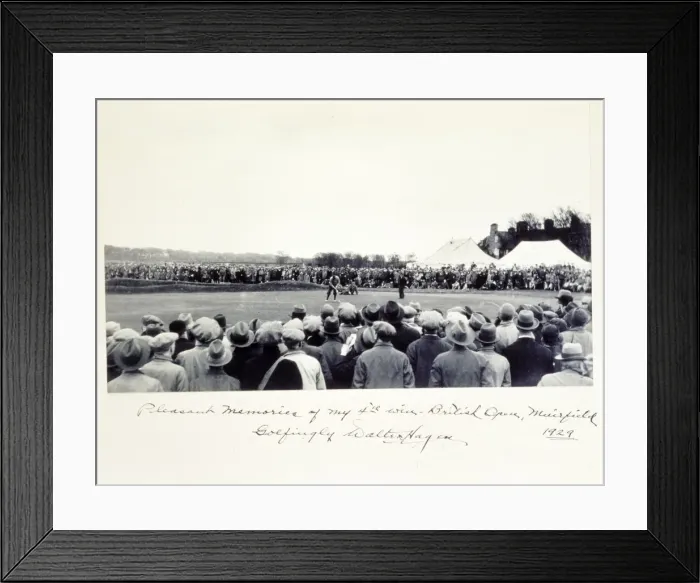 Framed Print : Photograph signed by American golfer Walter Hagen, 1929