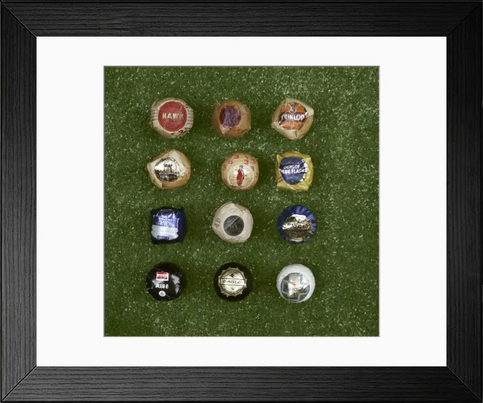 Framed Print : Selection of wrapped golf balls, 20th century. Artist: Hutchison Main & Company Framed Print : Selection of wrapped golf balls, 20th century. Artist: Hutchison Main & Company