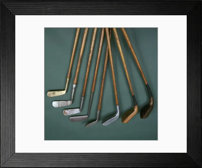 Framed Print : Selection of putters with different faces, c1880-c1930. Artist: J & D Clark Framed Print : Selection of putters with different faces, c1880-c1930. Artist: J & D Clark