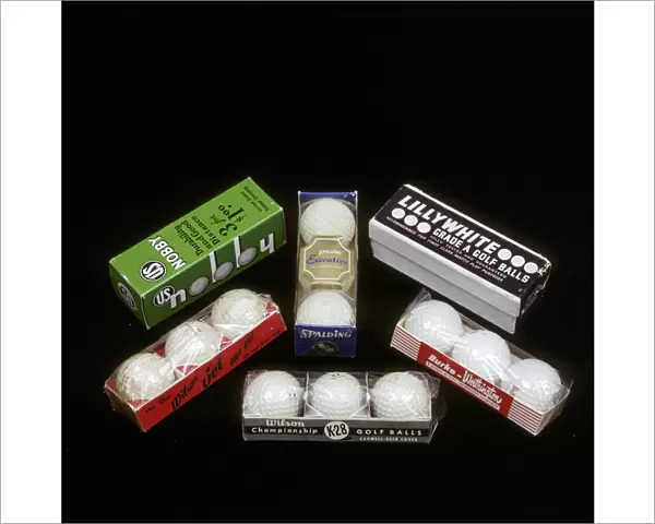 Selection of golf balls in their packaging, mid 20th century. Artist: Wilson Sporting Goods
