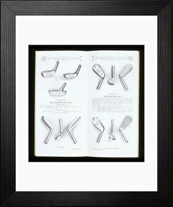 Framed Print : Page from a golf equipment catalogue, c1920-c1960 Framed Print : Page from a golf equipment catalogue, c1920-c1960
