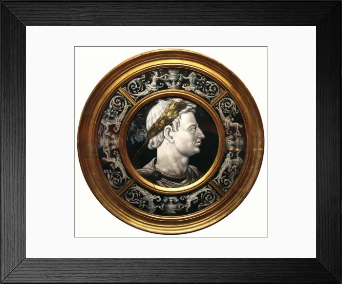 Framed Print : Medallion with a portrait of the Roman Emperor Domitian, 16th century Framed Print : Medallion with a portrait of the Roman Emperor Domitian, 16th century