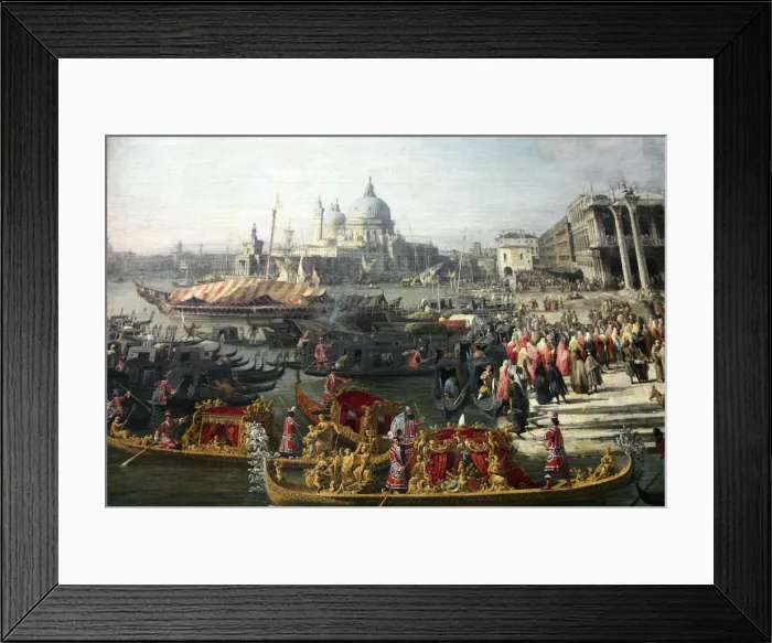 Framed Print : Reception of the French Ambassador in Venice, 1726-1727. Artist: Canaletto
