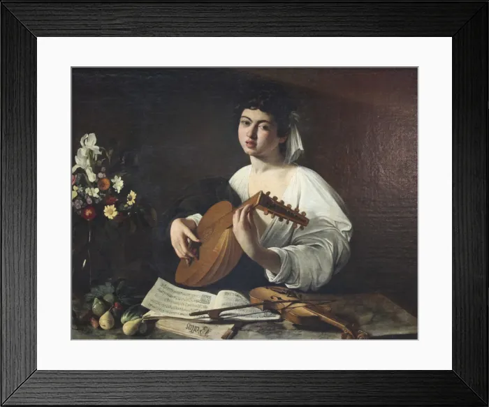 Framed Print : Lute-Player, c1595. Artist: Michelangelo Caravaggio Framed Print : Lute-Player, c1595. Artist: Michelangelo Caravaggio