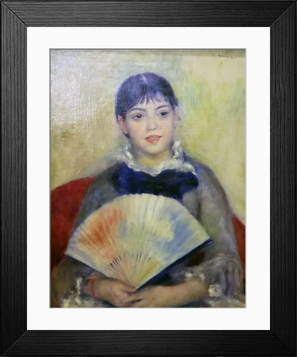 Framed Print : Young Woman with a Fan, 1880. Artist: Pierre-Auguste Renoir Framed Print : Young Woman with a Fan, 1880. Artist: Pierre-Auguste Renoir