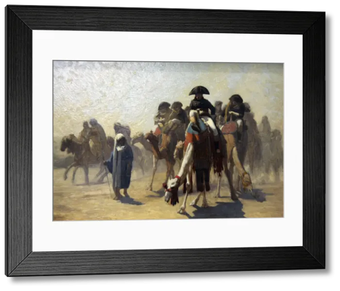 Framed Print : General Bonaparte with His Military Staff in Egypt, 1863. Artist: Jean-Leon Gerome