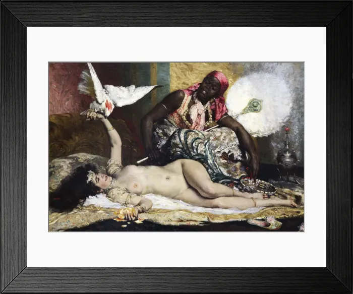 Framed Print : Odalisque, 1880s. Artist: Ferdinand Roybet Framed Print : Odalisque, 1880s. Artist: Ferdinand Roybet