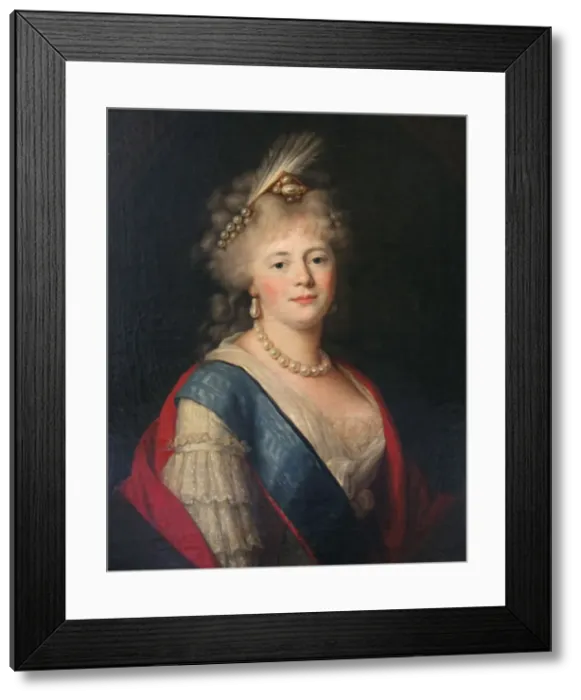 Framed Print : Portrait of Empress Maria Feodorovna, late 18th century Framed Print : Portrait of Empress Maria Feodorovna, late 18th century