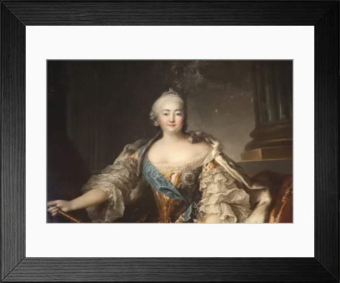 Framed Print : Portrait of the Empress Elizabeth Petrovna, 1758. Artist: Louis Tocque Framed Print : Portrait of the Empress Elizabeth Petrovna, 1758. Artist: Louis Tocque