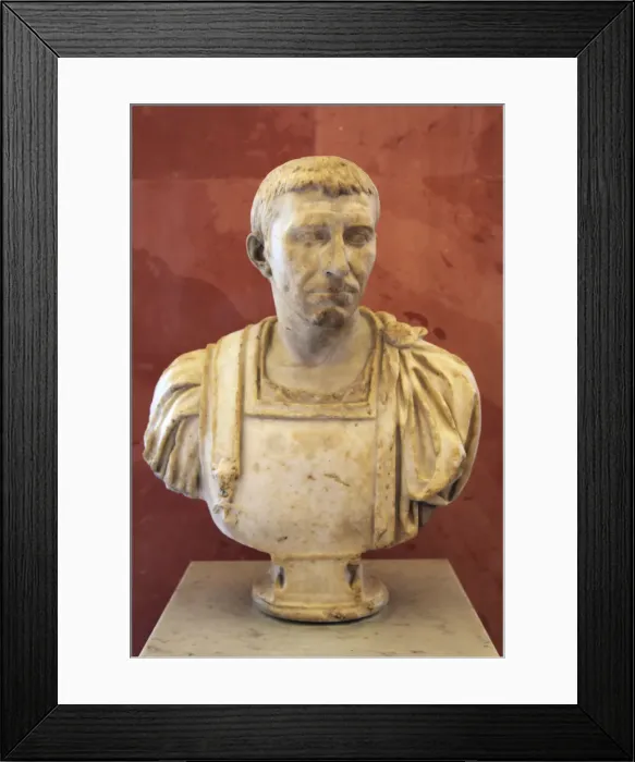 Framed Print : Bust of a Roman, supposedly Domitius Corbulo, first half of 1st century BC Framed Print : Bust of a Roman, supposedly Domitius Corbulo, first half of 1st century BC