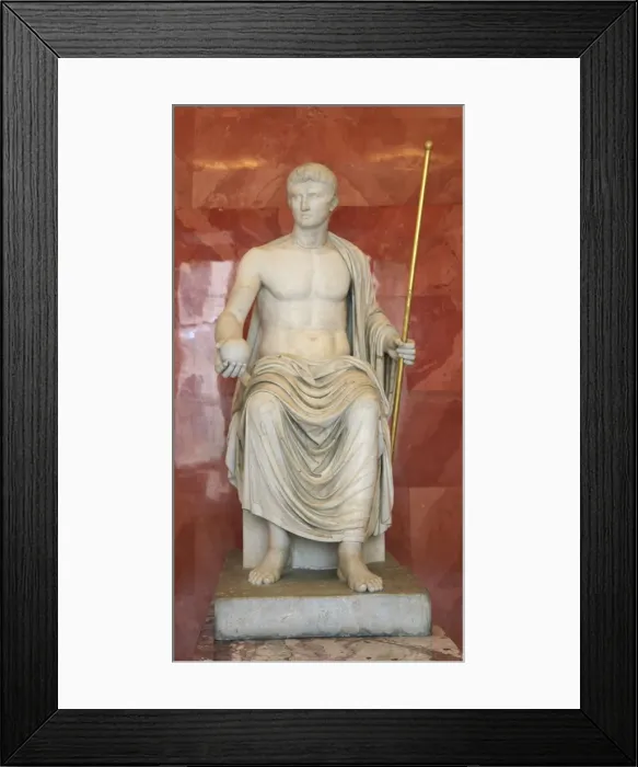 Framed Print : Statue of Augustus as Jupiter, first half of 1st century BC Framed Print : Statue of Augustus as Jupiter, first half of 1st century BC