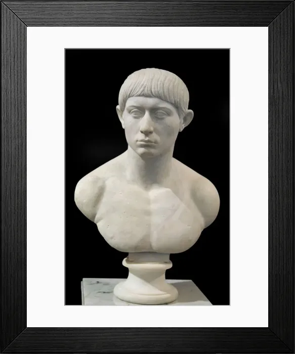 Framed Print : Bust of a young Roman, Ancient Rome, early 2nd century Framed Print : Bust of a young Roman, Ancient Rome, early 2nd century