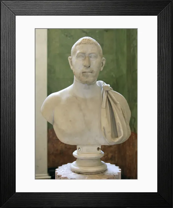 Framed Print : Portrait bust of a Roman, first half of 3rd century Framed Print : Portrait bust of a Roman, first half of 3rd century
