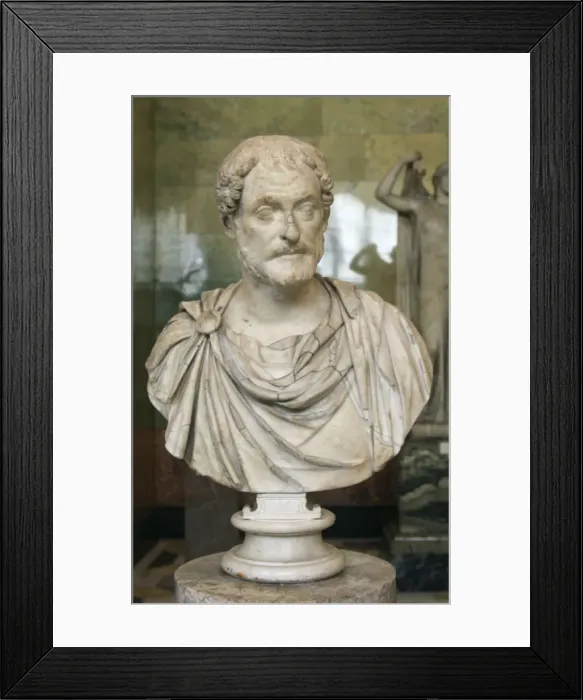 Framed Print : Portrait bust of a Roman Commander General, c mid 2nd century Framed Print : Portrait bust of a Roman Commander General, c mid 2nd century