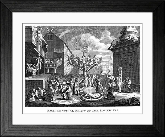 Framed Print : South Sea Bubble, 1721. Artist: William Hogarth Framed Print : South Sea Bubble, 1721. Artist: William Hogarth