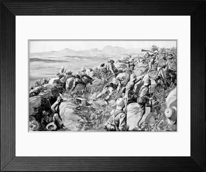 Framed Print : Relief of Ladysmith - the last rush at Hlangwane Hill, 19 February 1900 Framed Print : Relief of Ladysmith - the last rush at Hlangwane Hill, 19 February 1900