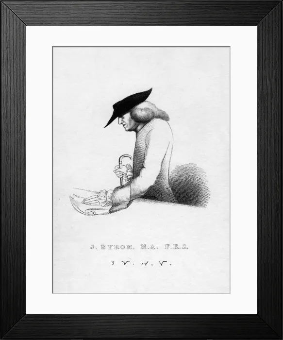 Framed Print : John Byrom, 18th century English writer and poet born in Manchester, 1821