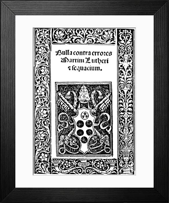 Framed Print : Title page of Leo Xs Papal Bull, 1520 Framed Print : Title page of Leo Xs Papal Bull, 1520