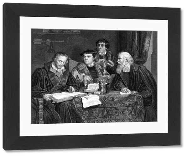 Protestant theologians working on Luthers translation of the Bible, c1530s