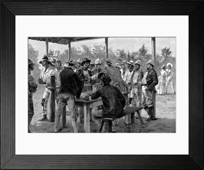 Framed Print : Paying West Indian labourers, 1888 Framed Print : Paying West Indian labourers, 1888