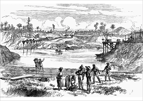 Scene from the de Lesseps attempt to dig the Panama Canal, 1888