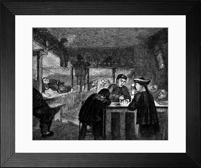 Framed Print : Opium den in the Chninese quarter of San Francisco, c1870 Framed Print : Opium den in the Chninese quarter of San Francisco, c1870