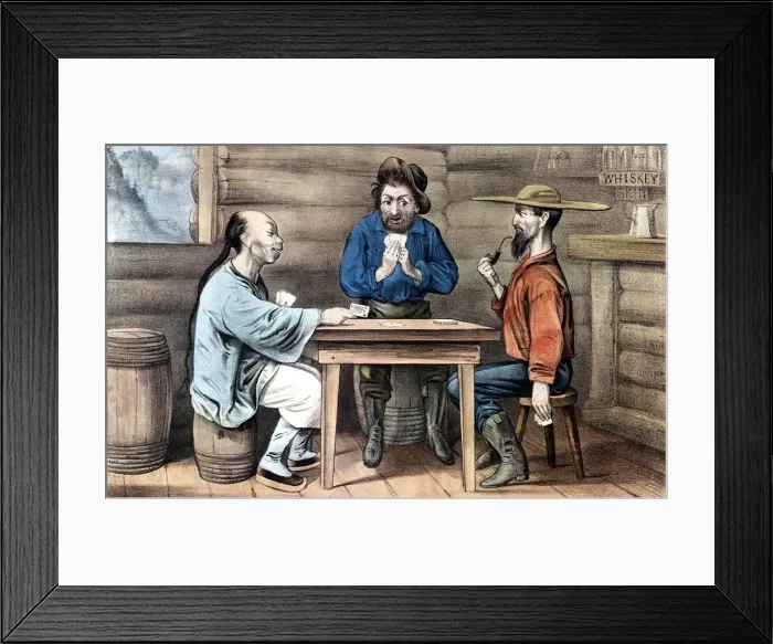 Framed Print : Resentment of Chinese in gold mining areas of United States, 1875 Framed Print : Resentment of Chinese in gold mining areas of United States, 1875