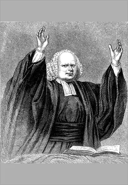 George Whitefield preaching, c1760 (c1850)