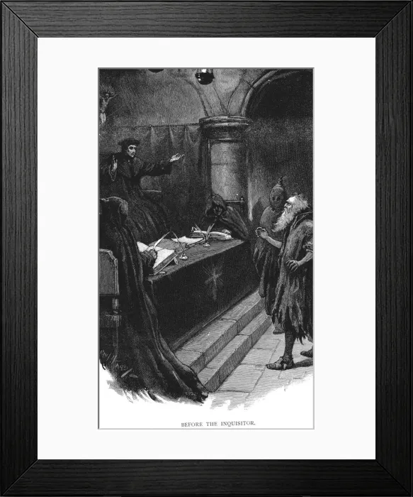 Framed Print : Spanish Jew before Grand Inquisitor, 1891. Artist: Paul Hardy Framed Print : Spanish Jew before Grand Inquisitor, 1891. Artist: Paul Hardy