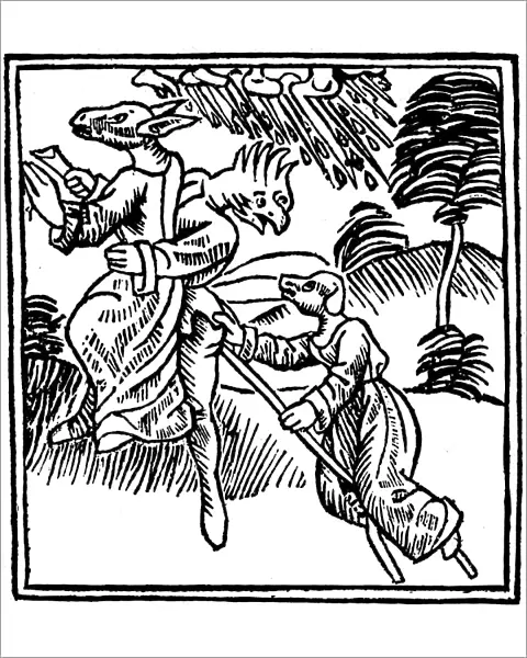 Witches turned into animals as they ride through the air, 1489