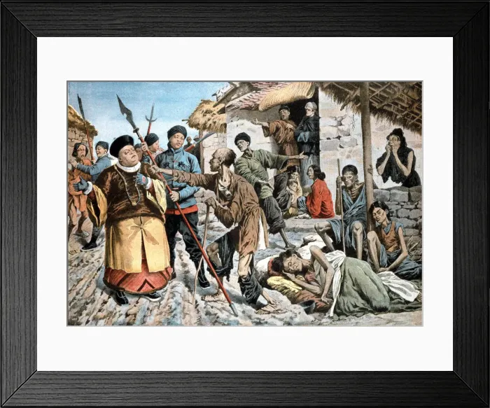 Framed Print : Cholera amongst victims of famine in China Framed Print : Cholera amongst victims of famine in China