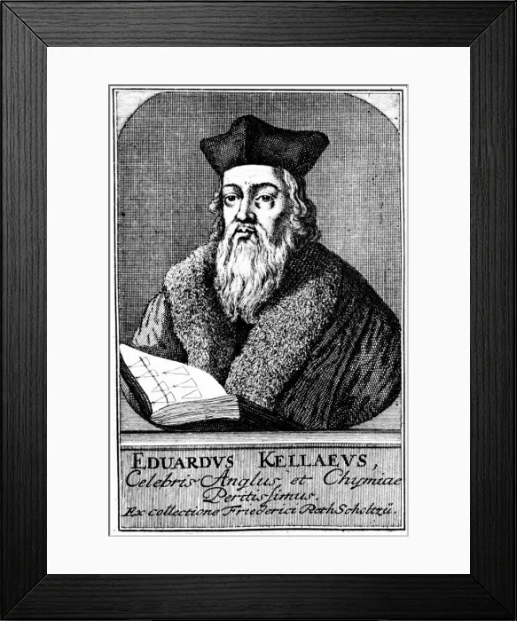 Framed Print : Edward Kelley, astrologer and alchemist, (1575) c1700 Framed Print : Edward Kelley, astrologer and alchemist, (1575) c1700