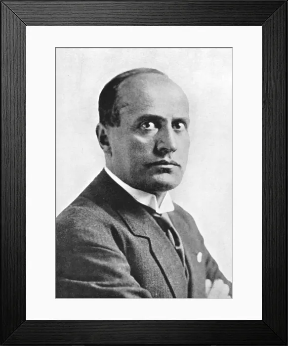 Framed Print : Benito Mussolini, Italian fascist dictator, c1930s Framed Print : Benito Mussolini, Italian fascist dictator, c1930s