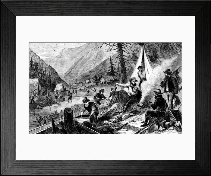 Framed Print : Washing for gold, California, c1850 Framed Print : Washing for gold, California, c1850
