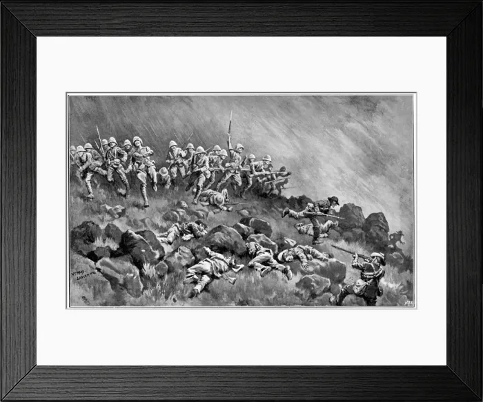 Framed Print : Assault on Wagon Hill, 2nd Boer War, 6 January 1900 Framed Print : Assault on Wagon Hill, 2nd Boer War, 6 January 1900