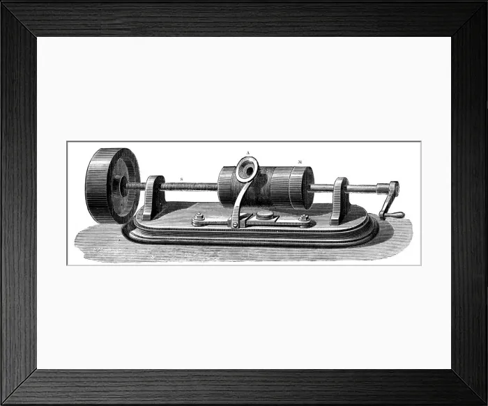 Framed Print : First model of Edisons Phonograph c1877 (c1880) Framed Print : First model of Edisons Phonograph c1877 (c1880)