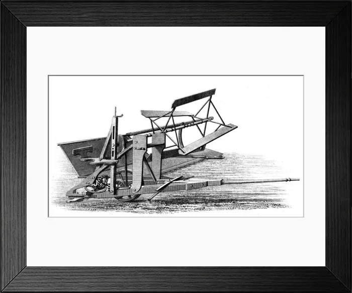 Framed Print : Cyrus McCormicks reaping machine, 1862 Framed Print : Cyrus McCormicks reaping machine, 1862