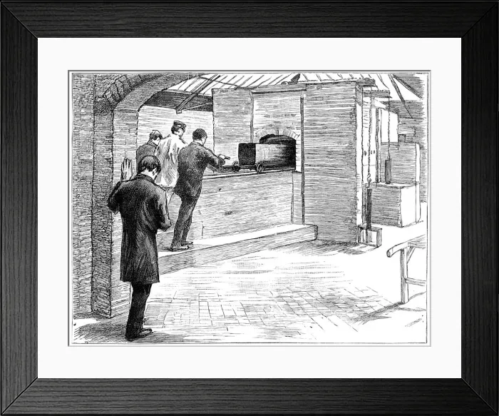 Framed Print : Cremation at the Cremation Society of England, St Johns, Knaphill, Woking, Surrey, 1889 Framed Print : Cremation at the Cremation Society of England, St Johns, Knaphill, Woking, Surrey, 1889