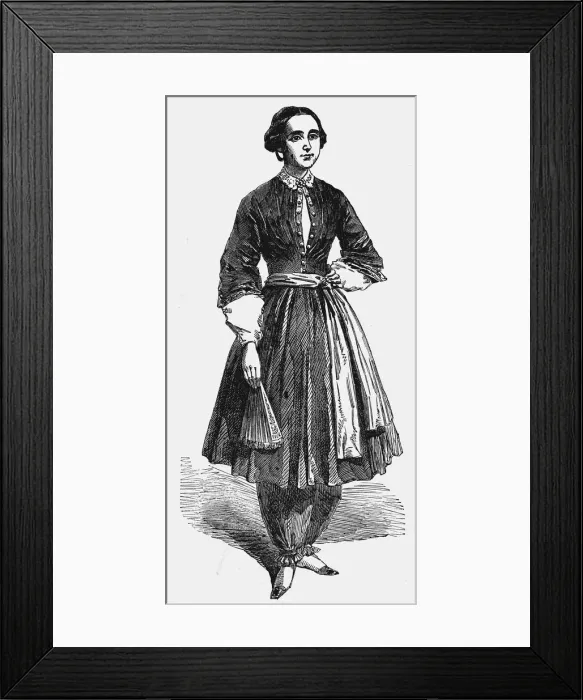 Framed Print : Amelia Bloomer, American feminist and champion of dress reform, c1850s Framed Print : Amelia Bloomer, American feminist and champion of dress reform, c1850s