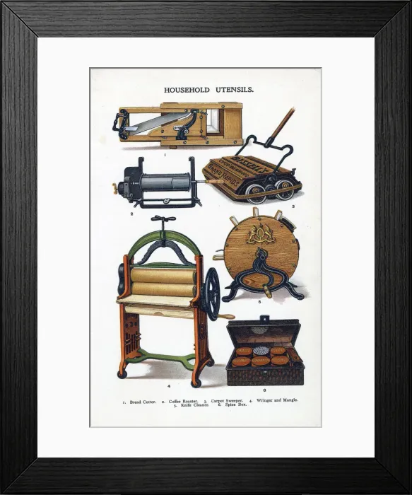Framed Print : Household utensils, 1906