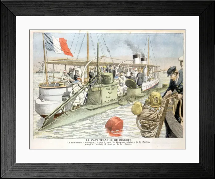 Framed Print : Korrigan, French navy submarine, 1906 Framed Print : Korrigan, French navy submarine, 1906