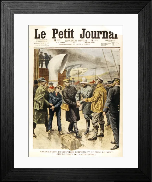 Framed Print : The arrest of Dr Crippen and Ethel le Neve, 1910 Framed Print : The arrest of Dr Crippen and Ethel le Neve, 1910