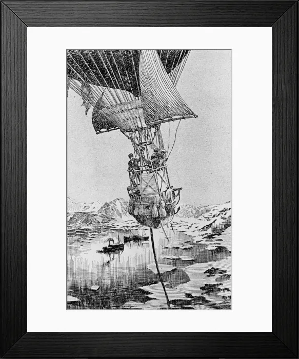 Framed Print : Departure of the Andree balloon expedition to the North Pole, Spitzbergen, 1897 Framed Print : Departure of the Andree balloon expedition to the North Pole, Spitzbergen, 1897