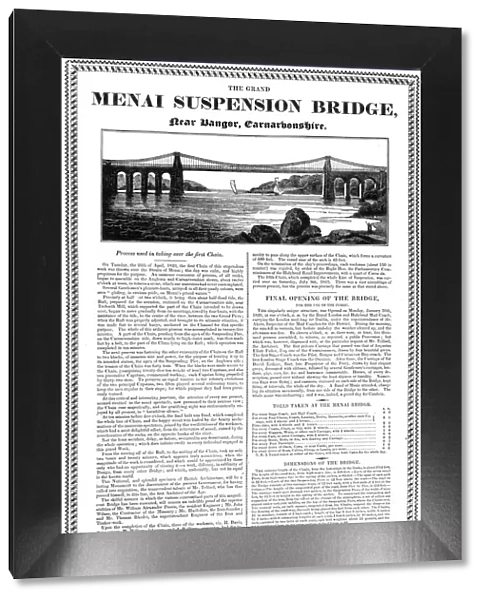 Menai Suspension Bridge, Wales, c1826