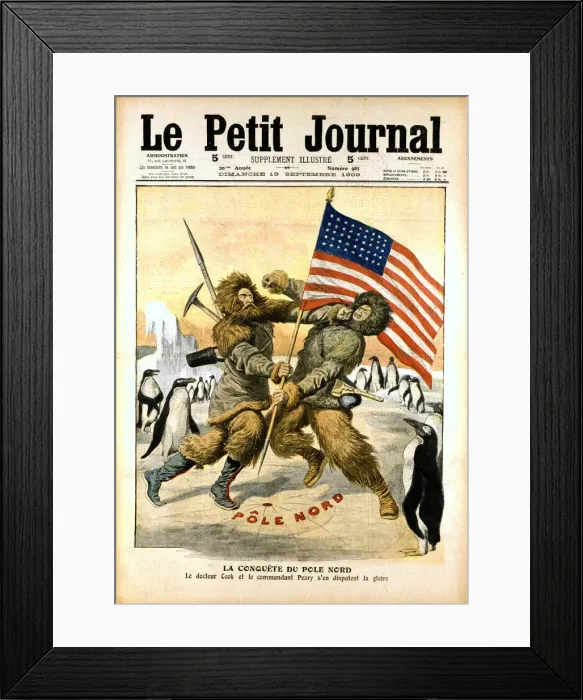 Framed Print : Dispute over who was the first to reach the North Pole, 1909 Framed Print : Dispute over who was the first to reach the North Pole, 1909